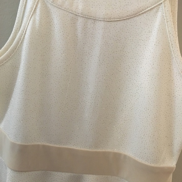 Nickie Lew Girls Cream/Gold Glitter Skater Dress - Picture 3 of 5